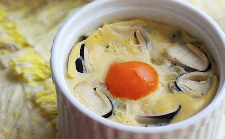 Món trứng hấp với nấm rơm giàu dinh dưỡng